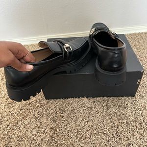 Zara Chunky Sole Loafers w/ Gold Metal Detail